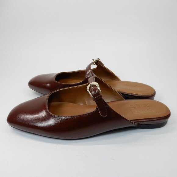 Naturalizer Apple Mary Jane Mule Flats Slip On Size 7.5 Brown Faux Leather NEW - Picture 7 of 9